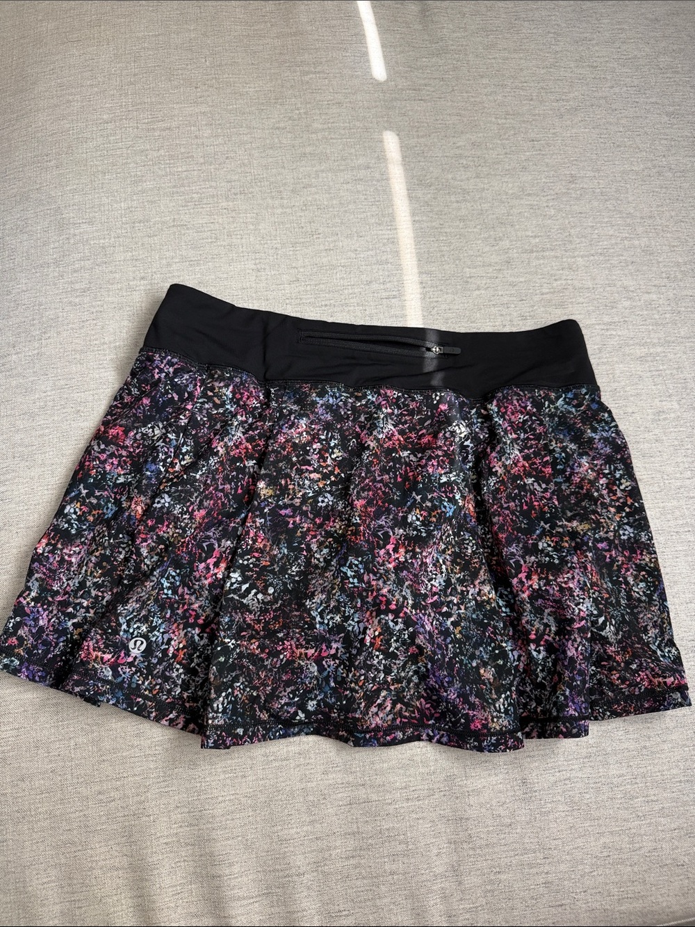 lululemon athletica Black Multicolor Splatter Skater Skirt
